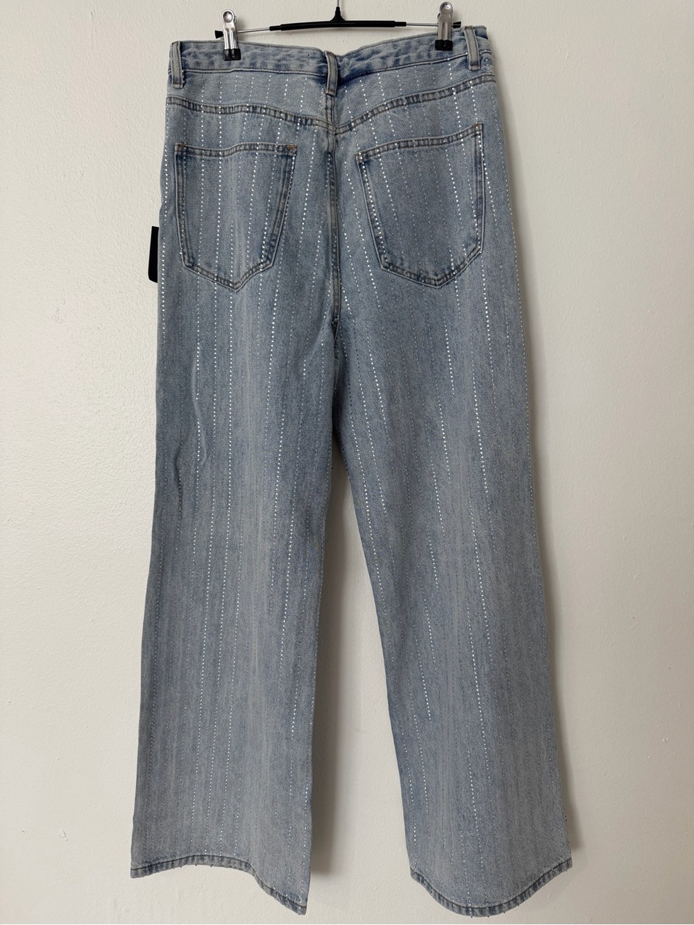 Lulus Rhinestone Wide Leg Jeans Light Wash NWT - Picture 5 of 8